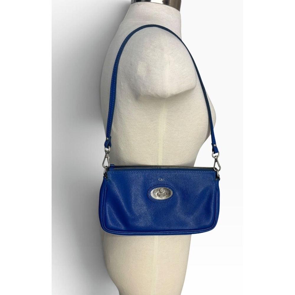 Peruzzi Firenze Blue Leather Crossbody Shoulder Bag Convertible Wristlet Italian